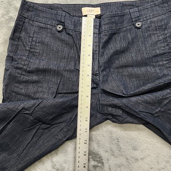 Ann Taylor LOFT Pants Womens 6P PETITE Blue Mid Rise Crop Tapered Preppy Office - Picture 7 of 10